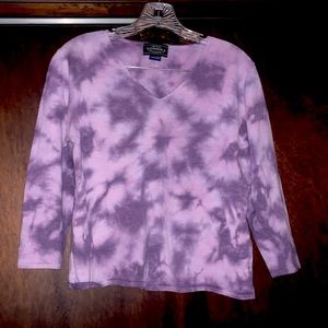 Large Genuine Sonoma Jean Company sweater, purple tie dye, fits like a small